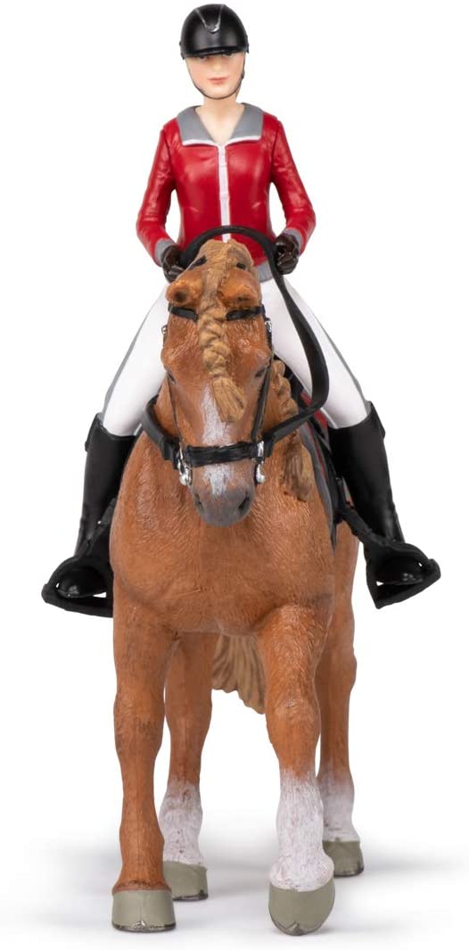 Фигурка Прогуливающаяся лошадь с наездницей  